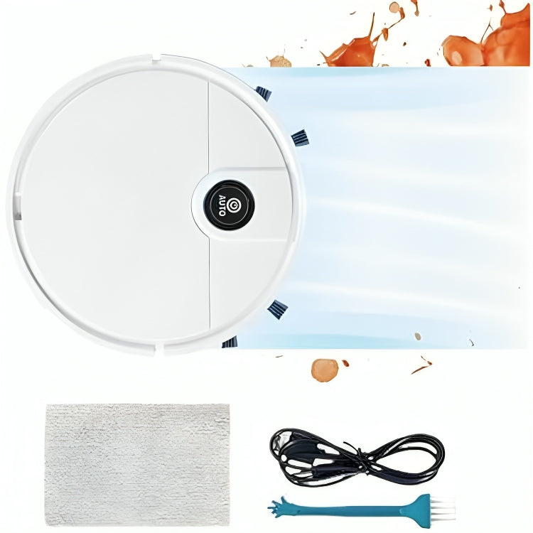 TU SHOP Robot Aspirador ES330 with cleaning accessories and a white rug.
