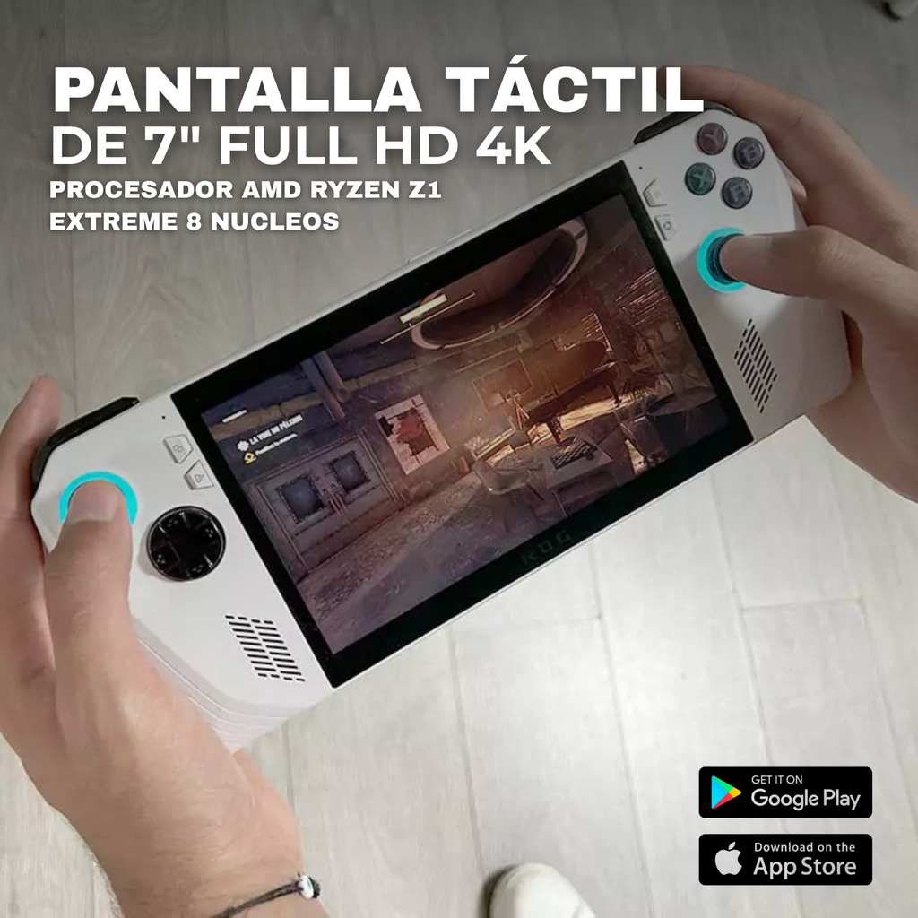 Asus Ayanec handheld video game console with 7 inch Full HD 4K touchscreen and AMD Ryzen Z1 processor