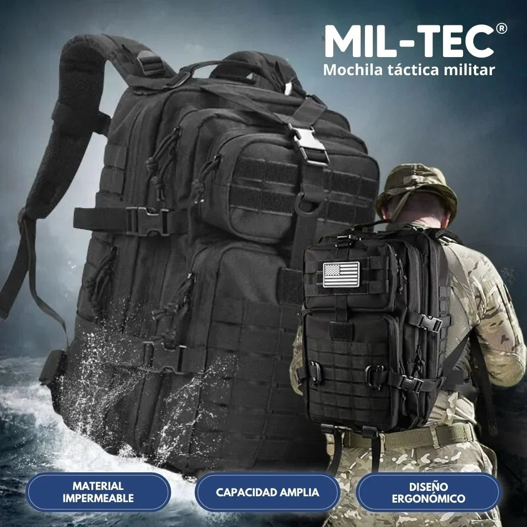MIL-TEC 50L military tactical backpack with waterproof material and ergonomic design