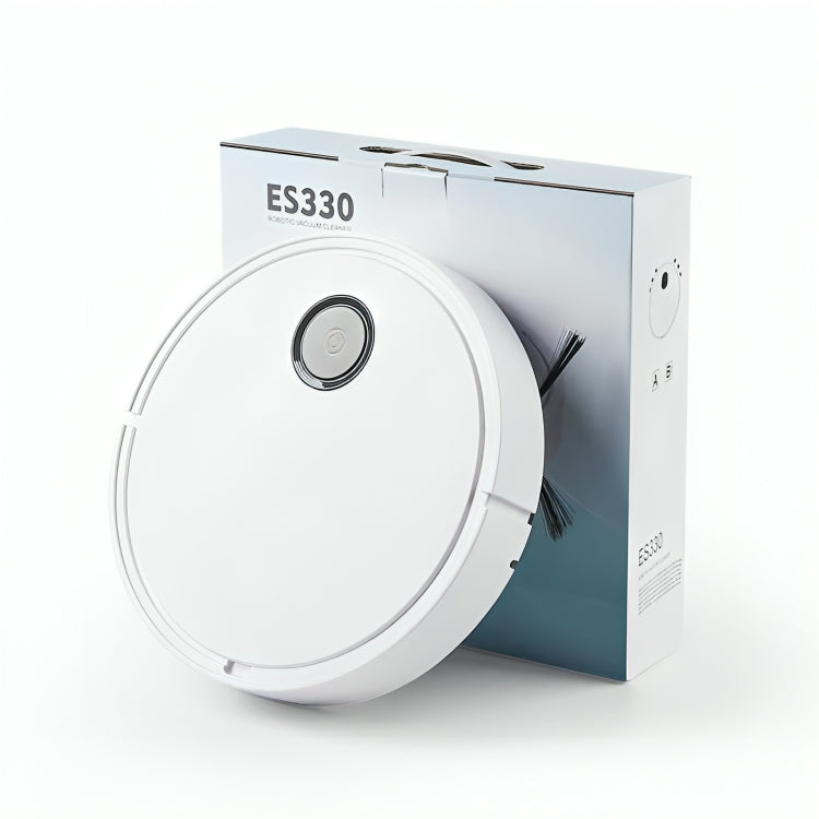 TU SHOP ES330 robotic vacuum cleaner in its white packaging box