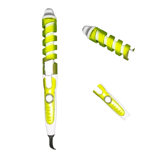 TU SHOP yellow and white automatic hair curler with detachable parts