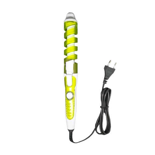 TU SHOP yellow and white automatic hair curler with power cord